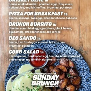 River Outpost Sunday Brunch menu
