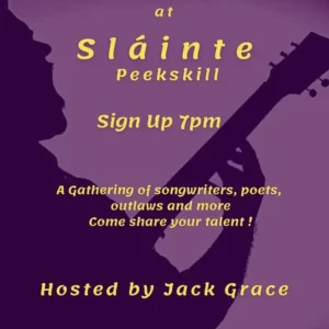 Flier for Wide Open Mic at Slainte