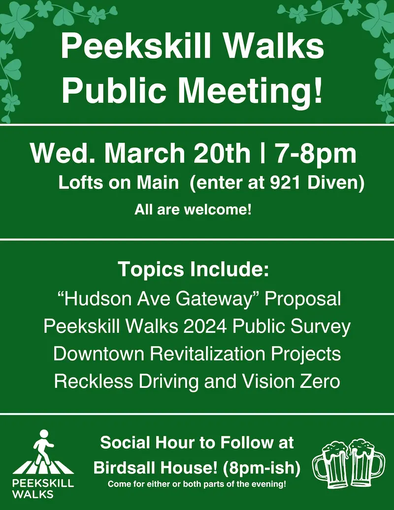 Flier for Peekskill Walks Public Meeting