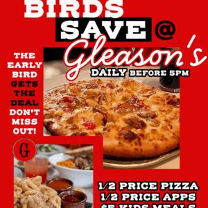 Gleason's in Peekskill Early Bird Deals daily before 5pm