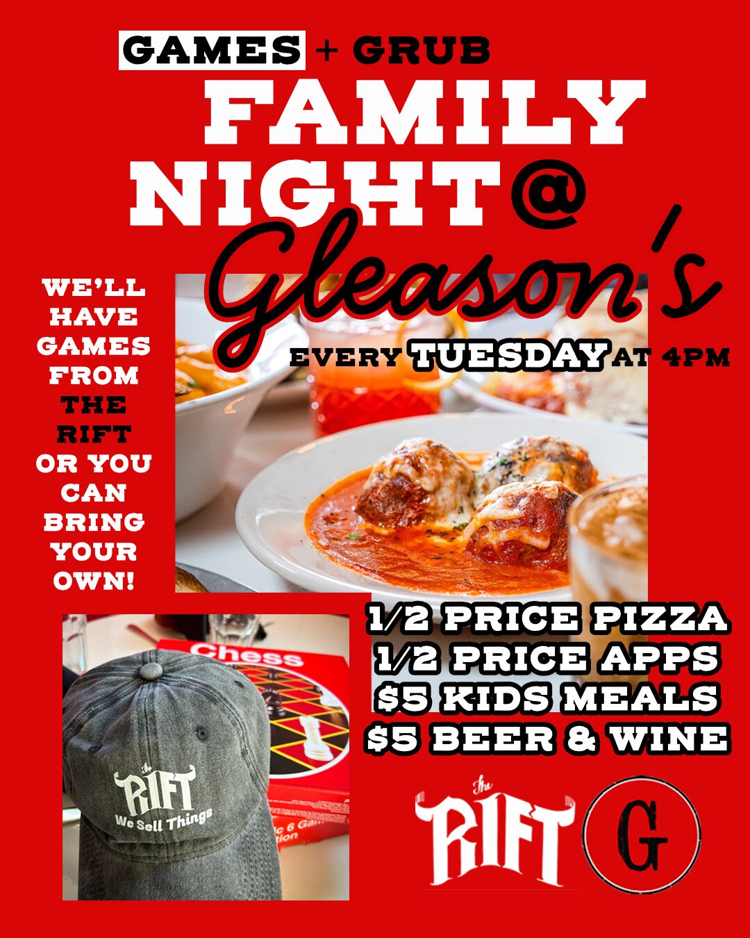 Games + Grub Family Night at Gleason's in Peekskill, NY