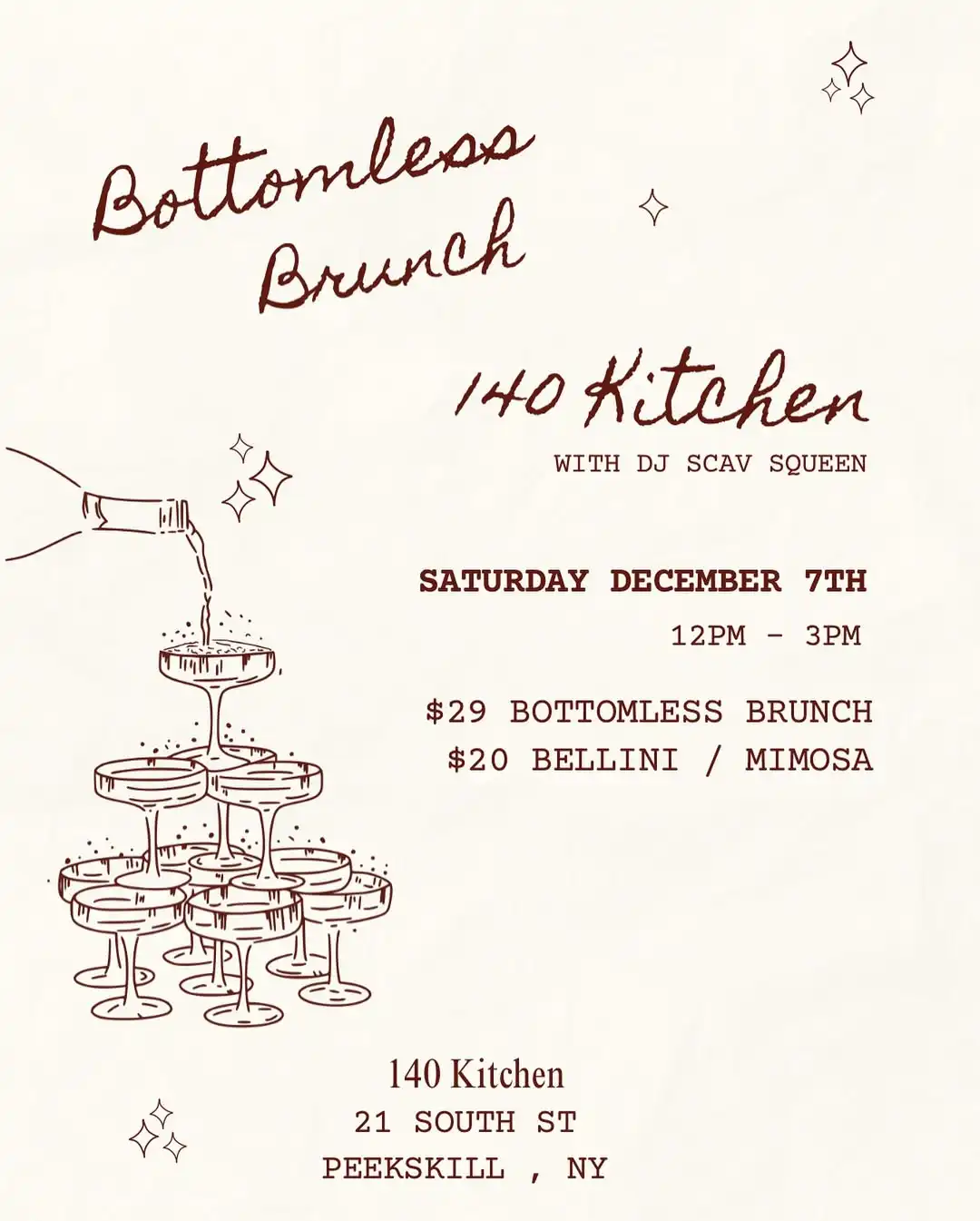 140 Kitchen Bottomless Brunch in Peekskill, NY